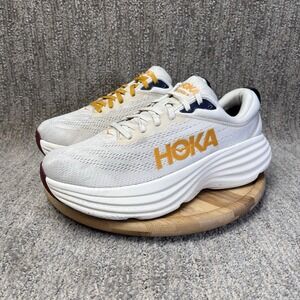 Hoka One One Bondi 8 Men Size 8 Cream Cushion Running Sneakers Shoes 1123202 OST